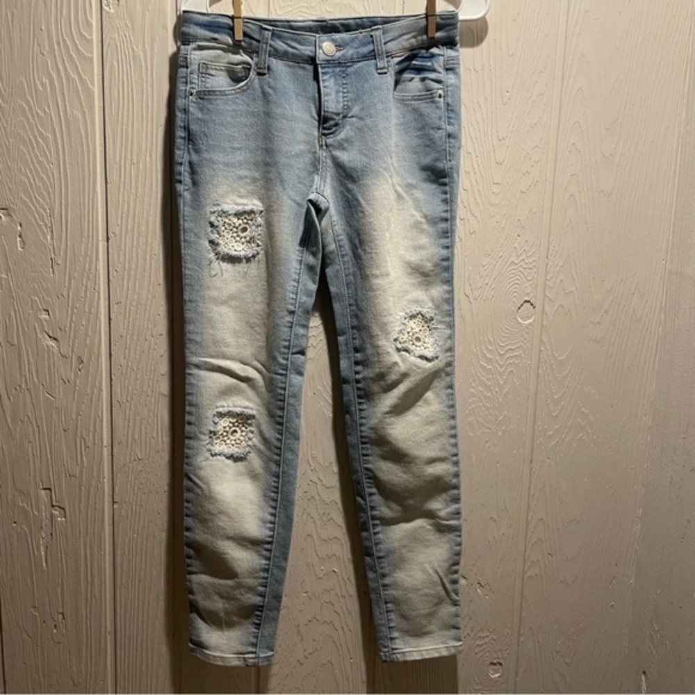 Cherokee Girls Distressed Ripped Light Wash Jeans